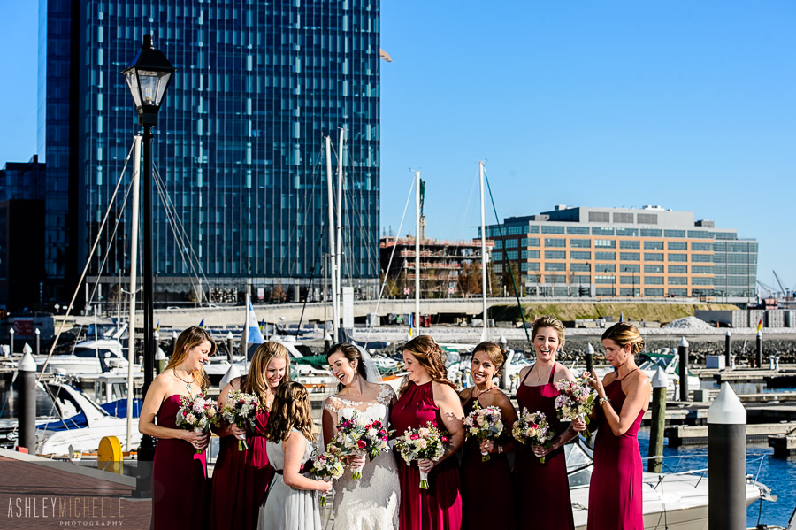 Baltimore Wedding Photographers, bridesmaids, waterfront Baltimore wedding